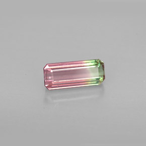 1.03캐럿 천연 워터멜론 투르말린, 에메랄드 컷, 8.8×3.8 mm, VVS-VS