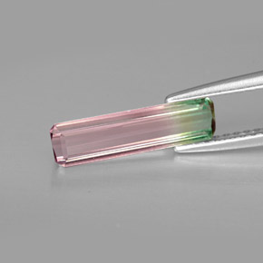 1.10캐럿 천연 워터멜론 투르말린, 에메랄드 컷, 13.6×3.6 mm, VVS-VS