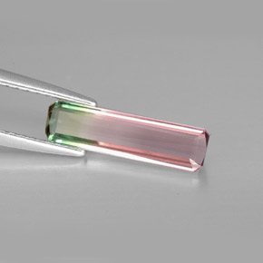 1.10캐럿 천연 워터멜론 투르말린, 에메랄드 컷, 13.6×3.6 mm, VVS-VS