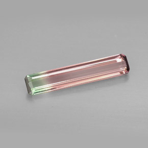 1.19캐럿 천연 워터멜론 투르말린, 에메랄드 컷, 16.3×3.2 mm, VVS-VS