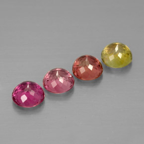 캐럿 천연 멀티컬러 투르말린 보석, 라운드 컷, 4.75 mm, VVS