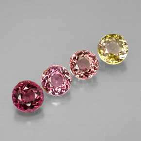 캐럿 천연 멀티컬러 투르말린 보석, 라운드 컷, 4.79 mm, VVS