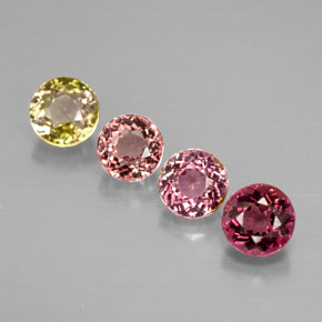 캐럿 천연 멀티컬러 투르말린 보석, 라운드 컷, 4.79 mm, VVS