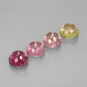 캐럿 천연 멀티컬러 투르말린 보석, 라운드 컷, 4.79 mm, VVS