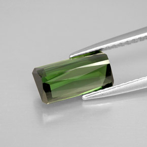 1.78캐럿 천연 그린 투르말린, 에메랄드 컷, 9.7×5.1 mm, VVS