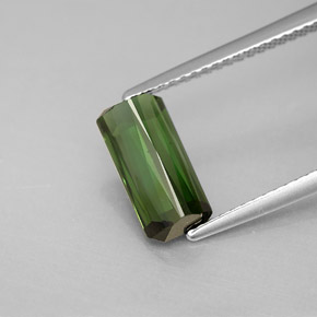 2.05캐럿 천연 그린 투르말린, 에메랄드 컷, 10.9×5.3 mm, VVS