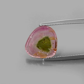 3.49캐럿 천연 워터멜론 투르말린, 투명한, 12.7×11.7 mm, 투명/반투명