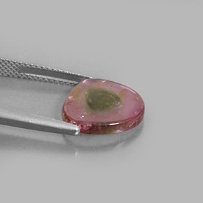 3.49캐럿 천연 워터멜론 투르말린, 투명한, 12.7×11.7 mm, 투명/반투명