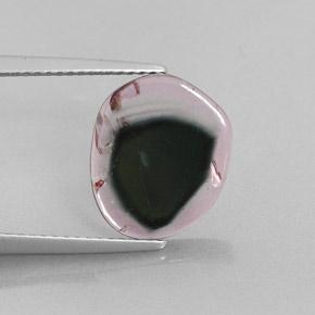 3.22캐럿 천연 바이컬러 투르말린, 멋진 모양, 13×10.8 mm, 투명한