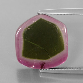 8.46캐럿 천연 워터멜론 투르말린, 투명한, 14×13.5 mm, 투명/반투명