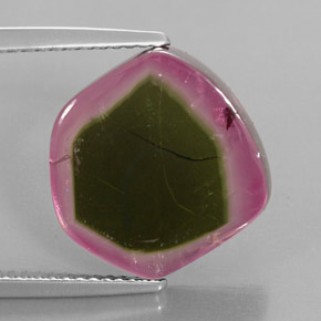 8.46캐럿 천연 워터멜론 투르말린, 투명한, 14×13.5 mm, 투명/반투명