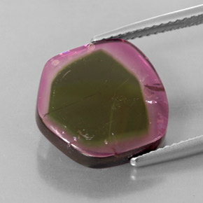 8.46캐럿 천연 워터멜론 투르말린, 투명한, 14×13.5 mm, 투명/반투명