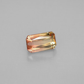 1.17캐럿 천연 바이컬러 투르말린, 에메랄드 컷, 7.2×4.3 mm, VVS