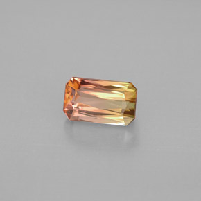 1.17캐럿 천연 바이컬러 투르말린, 에메랄드 컷, 7.2×4.3 mm, VVS