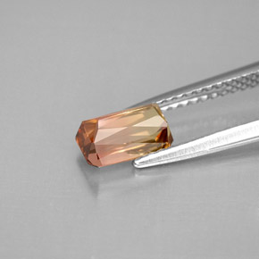 1.17캐럿 천연 바이컬러 투르말린, 에메랄드 컷, 7.2×4.3 mm, VVS