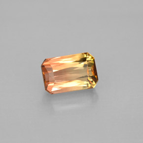 1.59캐럿 천연 멀티컬러 투르말린, 에메랄드 컷, 7.7×5.1 mm, VS