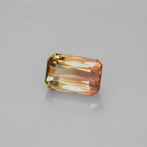 1.59캐럿 천연 멀티컬러 투르말린, 에메랄드 컷, 7.7×5.1 mm, VS