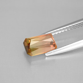 1.59캐럿 천연 멀티컬러 투르말린, 에메랄드 컷, 7.7×5.1 mm, VS