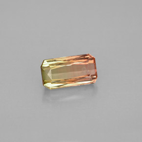 1.05캐럿 천연 바이컬러 투르말린, 에메랄드 컷, 7.8×4.2 mm, VVS