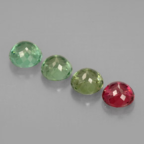 캐럿 천연 멀티컬러 투르말린 보석, 라운드 컷, 4.76 mm, IF
