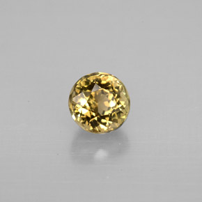 0.90캐럿 천연 녹빛 골든 투르말린, 라운드 컷, 5.41 mm, VVS