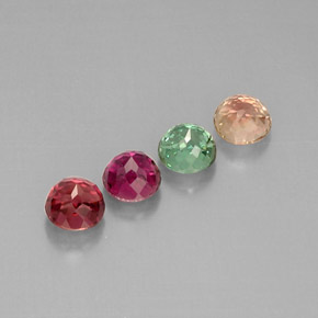 캐럿 천연 멀티컬러 투르말린 보석, 라운드 컷, 5.59 mm, VVS