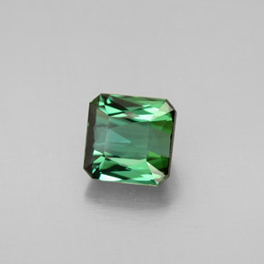 1.58캐럿 천연 그린 투르말린, 에메랄드 컷, 6.3×6.3 mm, VVS-VS