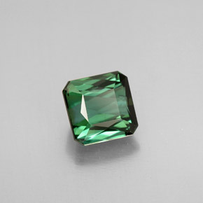 1.58캐럿 천연 그린 투르말린, 에메랄드 컷, 6.3×6.3 mm, VVS-VS