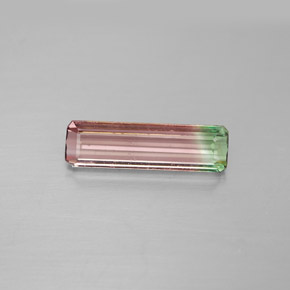 1.68캐럿 천연 워터멜론 투르말린, 에메랄드 컷, 13.5×3.9 mm, VVS-VS