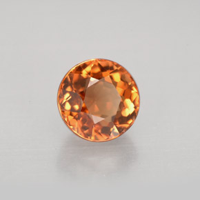 1.74캐럿 천연 갈색빛 오렌지 투르말린, 라운드 컷, 6.95 mm, VVS-VS