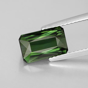 2.15캐럿 천연 그린 투르말린, 에메랄드 컷, 9.8×6.1 mm, VVS