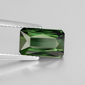 2.15캐럿 천연 그린 투르말린, 에메랄드 컷, 9.8×6.1 mm, VVS
