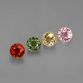 캐럿 천연 멀티컬러 투르말린 보석, 라운드 컷, 5.22 mm, VVS-VS