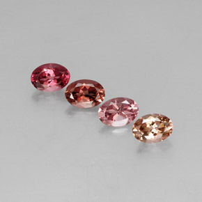캐럿 천연 멀티컬러 투르말린 보석, 타원형 컷, 7.1×5 mm, VVS-VS