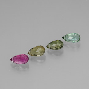 캐럿 천연 멀티컬러 투르말린 보석, 브리올레트, 7.5×4.3 mm, VVS-VS