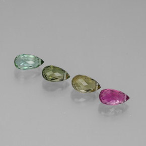 캐럿 천연 멀티컬러 투르말린 보석, 브리올레트, 7.5×4.3 mm, VVS-VS