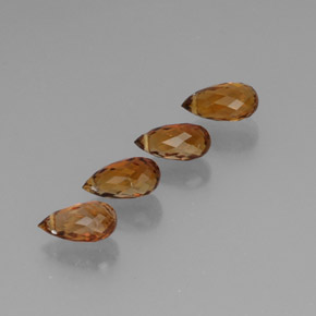 캐럿 천연 브론즈 오렌지 투르말린 보석, 브리올레트, 8.3×4.1 mm, VVS
