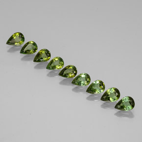 캐럿 천연 멀티 그린 투르말린 보석, 배 모양, 6×4.1 mm, VVS-VS