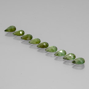캐럿 천연 멀티 그린 투르말린 보석, 배 모양, 6×4.1 mm, VVS-VS