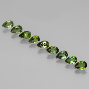 3.52캐럿 천연 멀티 그린 투르말린 보석, 배 모양, 6×4 mm, VVS-VS