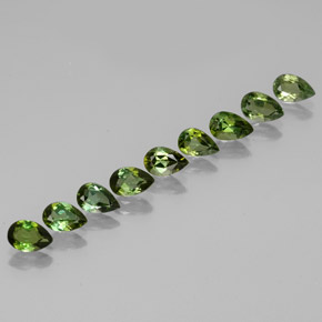 3.52캐럿 천연 멀티 그린 투르말린 보석, 배 모양, 6×4 mm, VVS-VS
