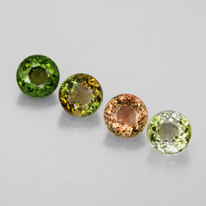 캐럿 천연 멀티컬러 투르말린 보석, 라운드 컷, 4.62 mm, VVS-VS