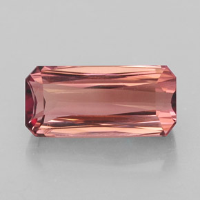 3.29캐럿 천연 퍼플 로즈 투르말린, 에메랄드 컷, 12.2×5.7 mm, IF