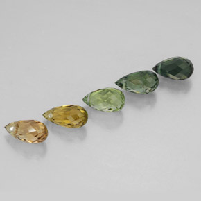 2.46캐럿 천연 멀티컬러 투르말린 보석, 브리올레트, 6.2×3.5 mm, VVS-VS