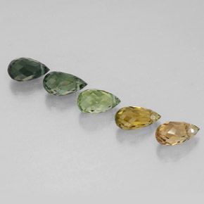2.46캐럿 천연 멀티컬러 투르말린 보석, 브리올레트, 6.2×3.5 mm, VVS-VS