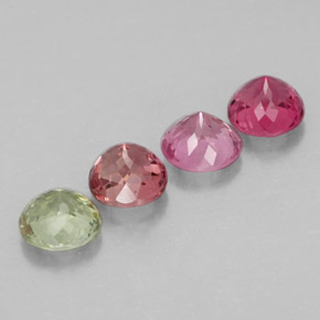 캐럿 천연 멀티컬러 투르말린 보석, 라운드 컷, 4.69 mm, VVS