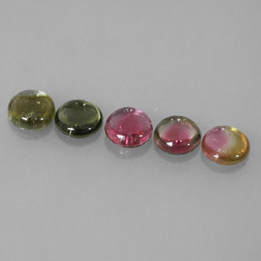 캐럿 천연 멀티컬러 투르말린 보석, 투명한, 5.40 mm, 투명/반투명