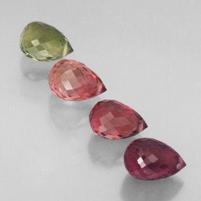 캐럿 천연 멀티컬러 투르말린 보석, 브리올레트, 6.7×4.6 mm, VVS-VS