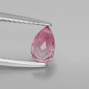 0.74캐럿 천연 라이트 핑크 투르말린, 브리올레트, 6.5×4 mm, VS