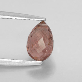 1.31캐럿 천연 로즈 투르말린, 브리올레트, 7.6×4.9 mm, VS-SI